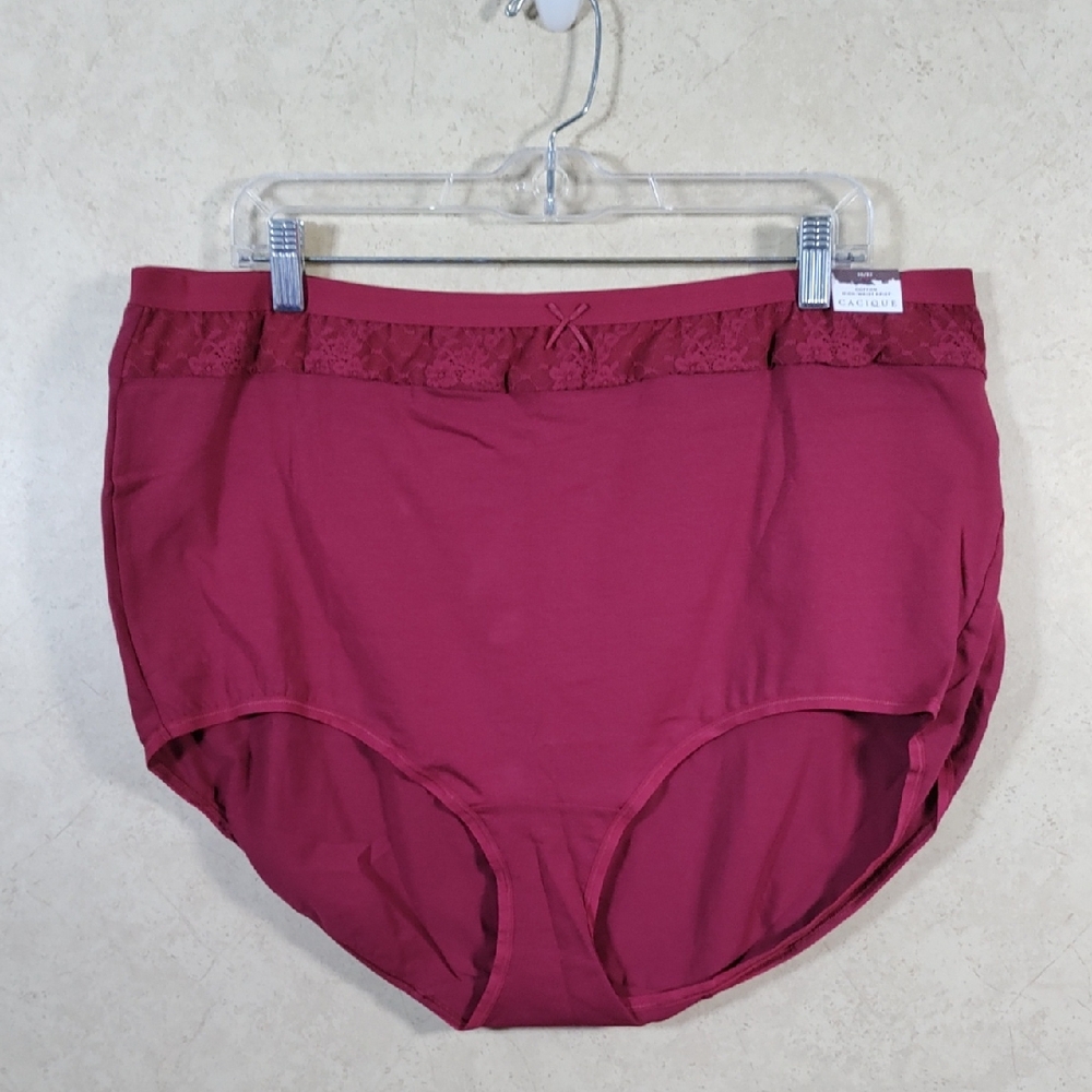 5138 Cacique burgundy cotton high rise brief (Two Pairs) 30/32 NWT